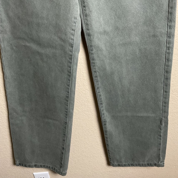 Cotton On Womens 2 Green Loose Straight Jean Denim High Waisted Wide Leg‎ - Picture 3 of 8